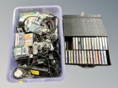 A Commodore 64 personal computer, quantity of game cassettes, joy stick,