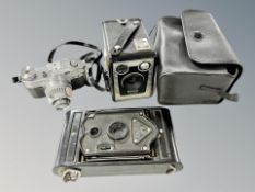 A Brownie Model C box camera together with a Comit S camera and Rajar No.