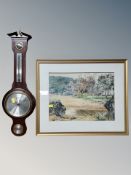 A Dennis Adams watercolour and a contemporary barometer