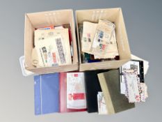 Two boxes of stamps,