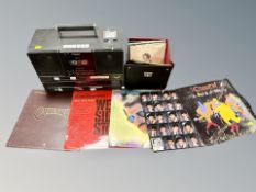 A Panasonic stereo, small quantity of lps and 45's, Queen,