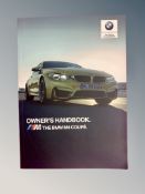 Ten BMW Driver's Manuals/Owner Booklets in Original Wallets : 3 x X3, 3 x M4 and 1 x X4.