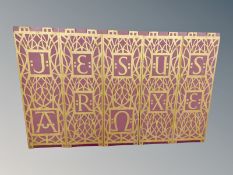 A decorative five-section religious panel