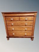 A Victorian mahogany chest of five drawers ,