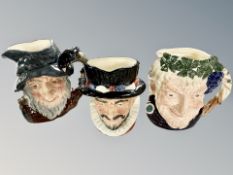 Three Royal Doulton character jugs, beef eater D6206,