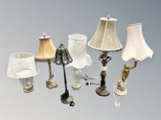 A gilt gesso cherub table lamp (a/f),