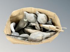 A box of decoy birds
