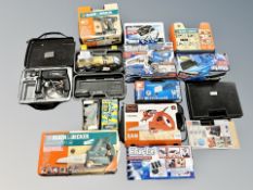 A good assortment of boxed power tools, Black and Decker,
