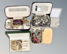A collection of costume jewellery, bracelets, locket on chain etc.