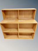 Two Scandinavian Thorengaard open oak bookcases,