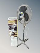 A floor standing fan,