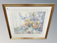 Penny Ward : Still life with flowers in a vase,