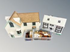Two doll's houses and a quantity of furniture
