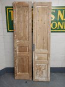 A pair of pine doors 237 cm height x 54 cm width