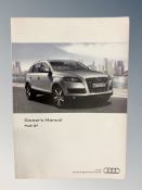 Ten Audi Driver's Manuals/Owner Booklets in Original Wallets : 5 x Q7 and 5 x A5.