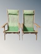 Two vintage folding deck chairs