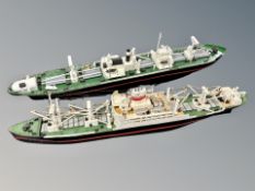 Two scratch built model passenger ships,