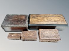 A 19th century rosewood and satinwood inlaid cylinder music box (no contents),