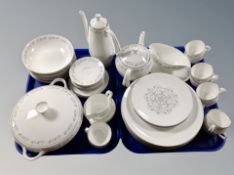 Approximately fifty pieces of Royal Worcester Bridal lace tea and dinner ware CONDITION