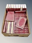 A box of leather bound Dennis Wheatley novels