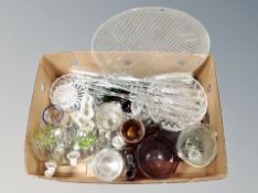 A box of 20th century Danish glass ware, bowls, Finish glass dish,