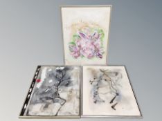 Four contemporary oils on canvas