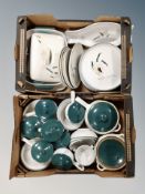 Two boxes of Denby Green Wheat dinner wares