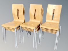 Fifteen stacking chairs