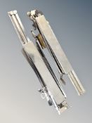 Two folding music stands