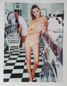 After Arthur Elgort - Kate Moss at the laundrette, April 1995. Modern print 46x36 cms.