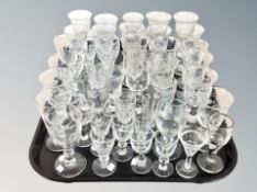 A tray of Scandinavian drinking glasses