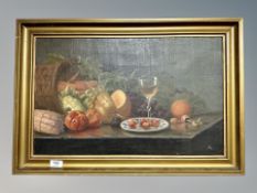 Danish School : Still life with fruit,