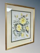 Margaret Adamson, still life of roses, watercolour,