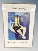 A Wilhelm Fieldie gallery poster in frame,