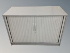 A painted shutter door office low cabinet,
