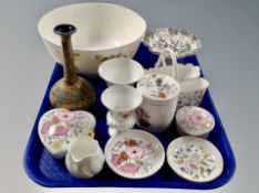 A Wedgwood Lynton porcelain fruit bowl, Doulton vase,