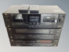 A JVC TD-W301 stereo double cassette deck,