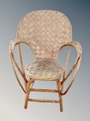 A rattan armchair