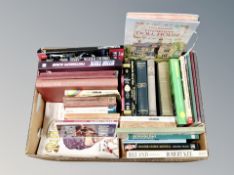 Various books on boxing, Tolkien Fellowship of the ring, cricket,