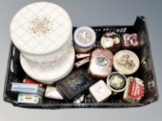 A collection of antique and vintage tins