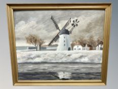 Pippe : study of a windmill, oil on board,