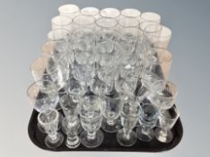 A tray of Scandinavian drinking glasses