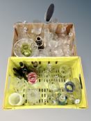 Two boxes of Danish glass ware