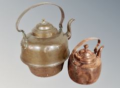 Two 19th century copper kettles