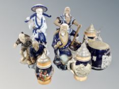 A Japanese resin and pen work okimono,