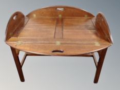 A mahogany butler's tray table,