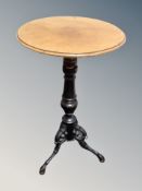 A 19th century walnut occasional table,