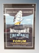 A Danish advertising poster in frame 101 cm x 70 cm overall