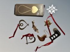 A group of Georg Jensen Christmas decorations