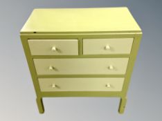 A 19th century Scandinavian four drawer low chest,